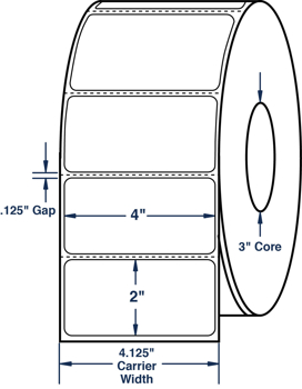 Compulabel 510041 Compulabel 510041 4" x 2" Direct Thermal Labels