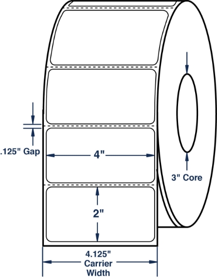 Compulabel 510041 4" x 2" Direct Thermal Labels