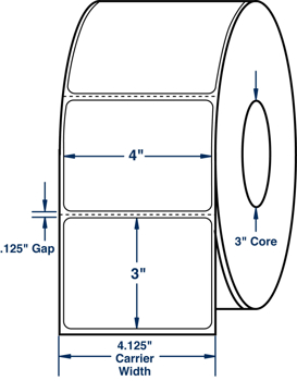 Compulabel 510592 Compulabel 510592 4" x 2" Direct Thermal Labels