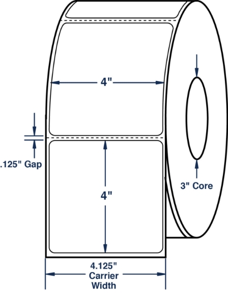 Compulabel 510074 4" x 4" Direct Thermal Labels