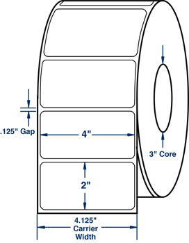 Compulabel 510581 Compulabel 510581 4" x 2" Direct Thermal Labels