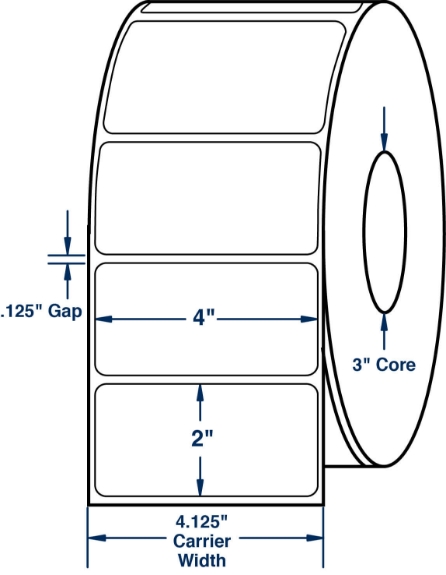 Compulabel 510581 4" x 2" Direct Thermal Labels