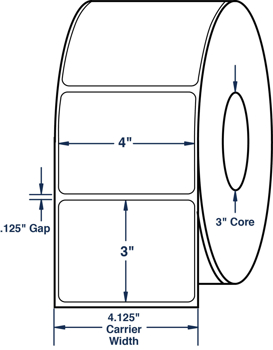 Compulabel 510052 Compulabel 510052 4" x 2" Direct Thermal Labels