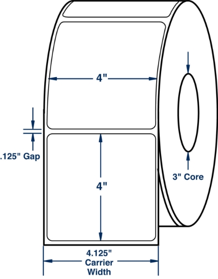 Compulabel 510603 4" x 4" Direct Thermal Labels