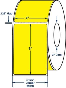 Compulabel 520383 Compulabel 520383 4" x 6" Pantone Yellow Direct Thermal Labels