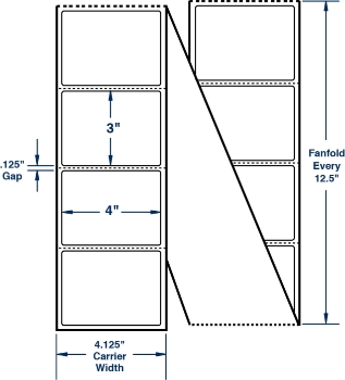 Compulabel 520207 Compulabel 520207 4" x 3" Fanfold Direct Thermal Labels