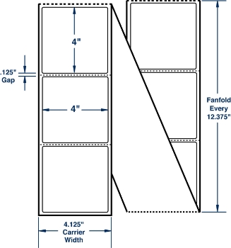 Compulabel 520218 Compulabel 520218 4" x 4" Fanfold Direct Thermal Labels