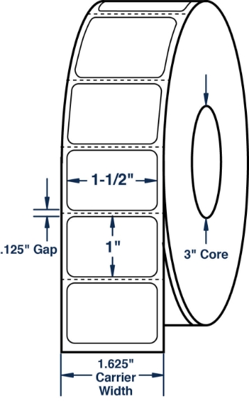 Compulabel 620043 1-1/2" x 1" Thermal Transfer Labels