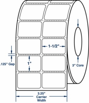 Compulabel 620000 Compulabel 620000 1-1/2" x 1" Thermal Transfer Labels