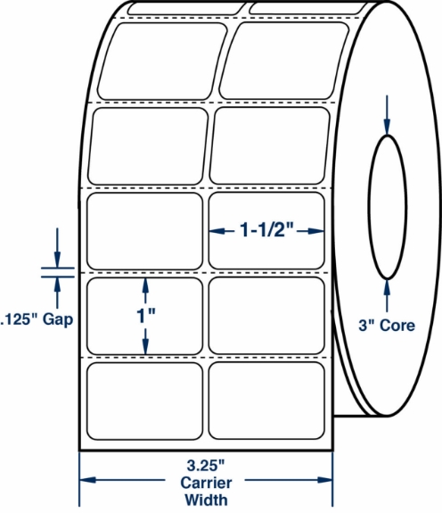 Compulabel 620000 1-1/2" x 1" Thermal Transfer Labels