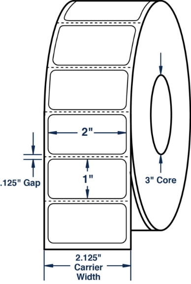 Compulabel 620111 2" x 1" Thermal Transfer Labels