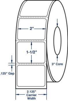 Compulabel 620087 Compulabel 620087 2" x 1-1/2" Thermal Transfer Labels