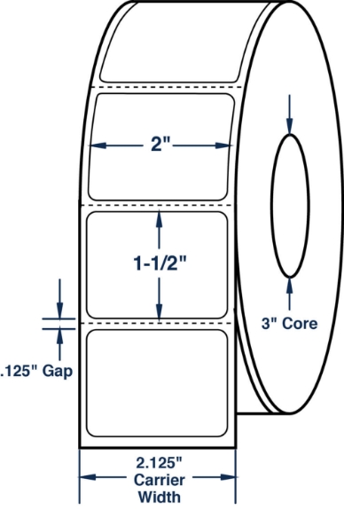 Compulabel 620087 2" x 1-1/2" Thermal Transfer Labels