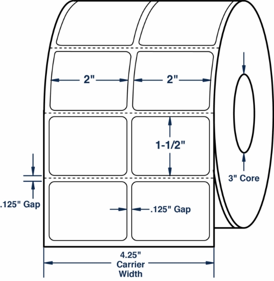 Compulabel 620098 2" x 1-1/2" Thermal Transfer Labels