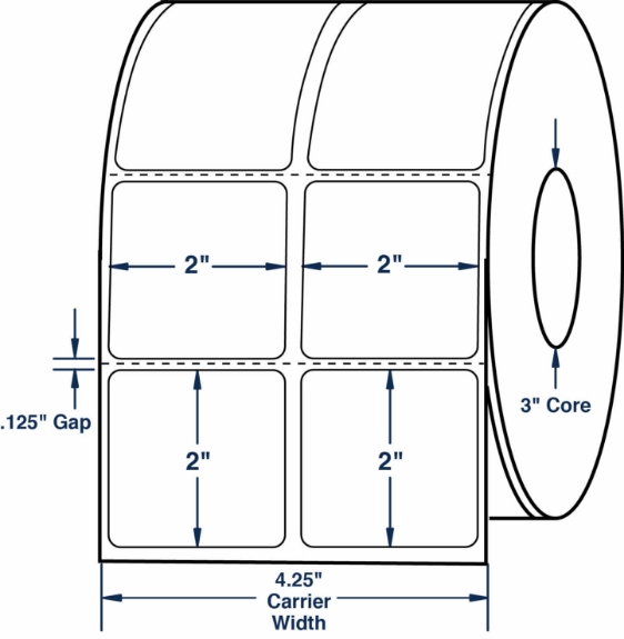 Compulabel 620011 2" x 2" Thermal Transfer Labels