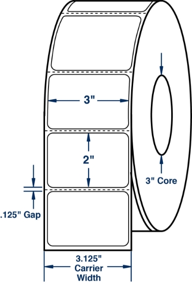 Compulabel 620212 3" x 2" Thermal Transfer Labels