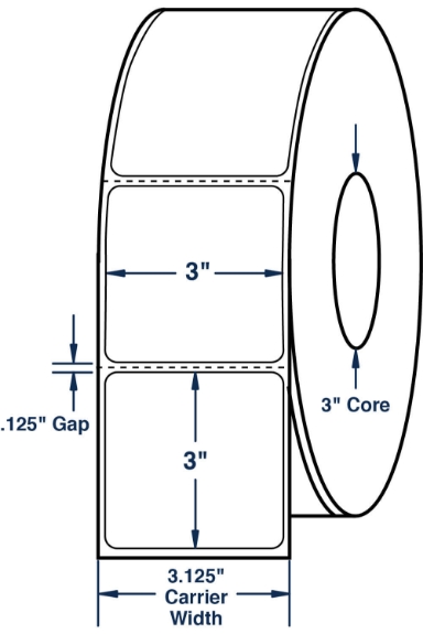 Compulabel 623057 3" x 3" Thermal Transfer Labels