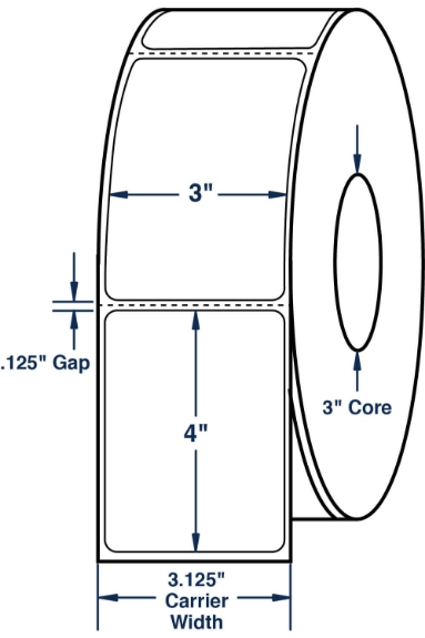 Compulabel 620278 3" x 4" Thermal Transfer Labels