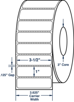 Compulabel 620370 Compulabel 620370 3-1/2" x 1" Thermal Transfer Labels