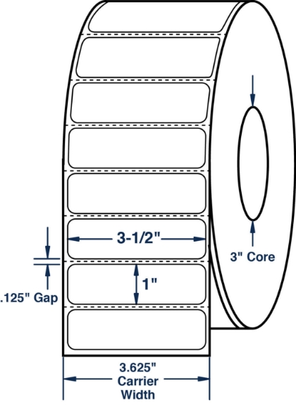 Compulabel 620370 3-1/2" x 1" Thermal Transfer Labels