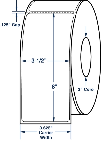 Compulabel 623070 3-1/2" x 8" Thermal Transfer Labels