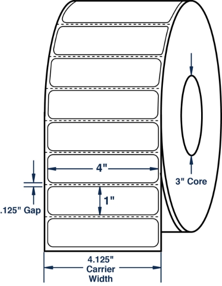 Compulabel 620425 4" x 1" Thermal Transfer Labels