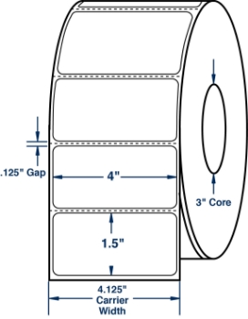 Compulabel 620223 Compulabel 620223 4" x 1-1/2" Thermal Transfer Labels