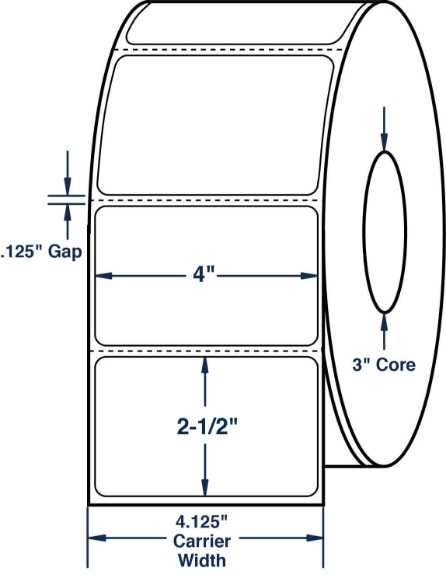 Compulabel 620515 4" x 2-1/2" Thermal Transfer Labels