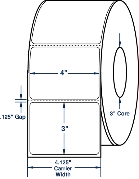 Compulabel 620561 4" x 3" Thermal Transfer Labels