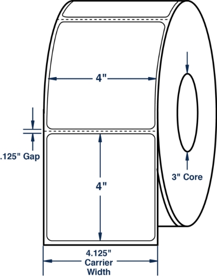 Compulabel 620616 4" x 4" Thermal Transfer Labels