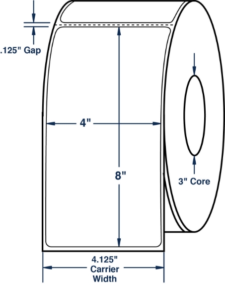 Compulabel 620875 4" x 8" Thermal Transfer Labels