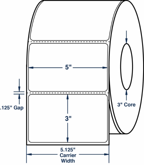 Compulabel 620943 5" x 3" Thermal Transfer Labels