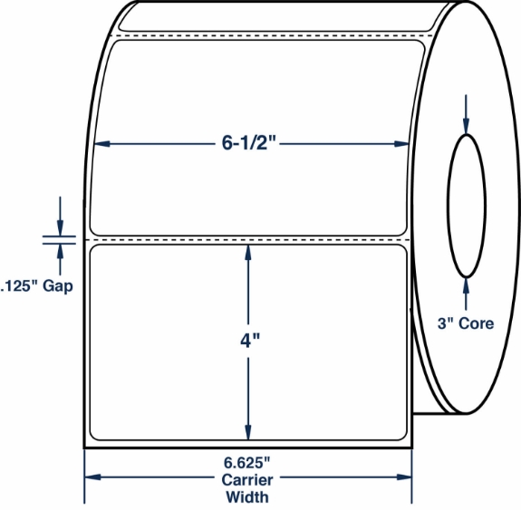 Compulabel 623002 6-1/2" x 4" Thermal Transfer Labels