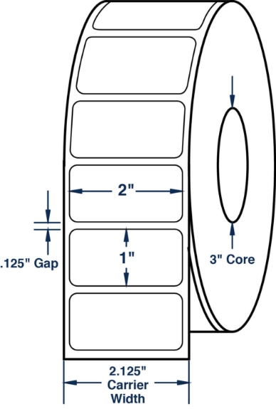 Compulabel 620100 2" x 1" Non-Perforated Thermal Transfer Labels