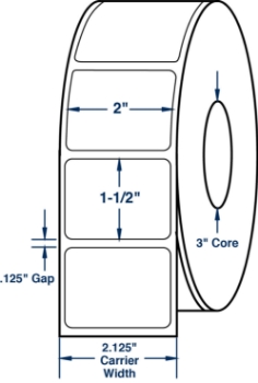 Compulabel 620289 Compulabel 620289 2" x 1-1/2" Non-Perforated Thermal Transfer Labels