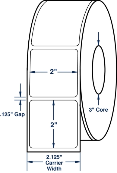 Compulabel 623013 2" x 2" Non-Perforated Thermal Transfer Labels