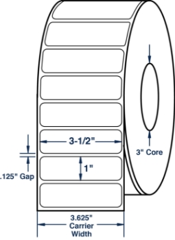 Compulabel 620357 Compulabel 620357 3-1/2" x 1" Non-Perforated Thermal Transfer Labels