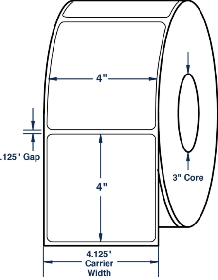 Compulabel 620605 4" x 4" Non-Perforated Thermal Transfer Labels