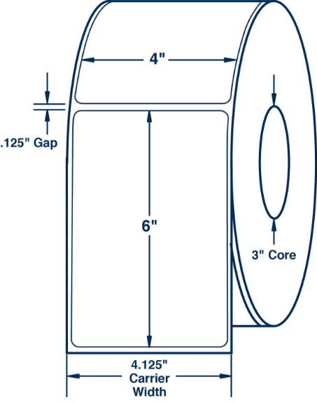 Compulabel 620324 4" x 6" Non-Perforated Thermal Transfer Labels