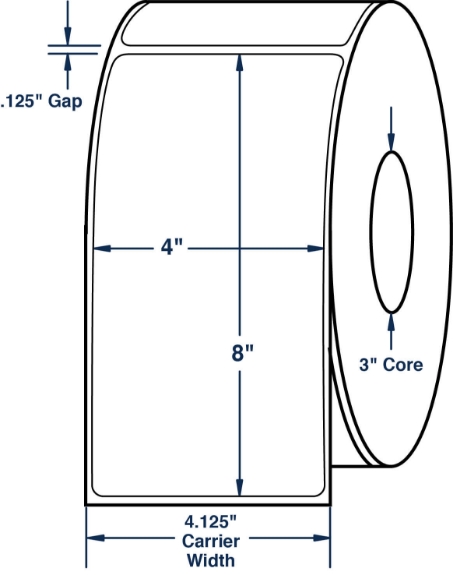 Compulabel 620886 4" x 8" Non-Perforated Thermal Transfer Labels