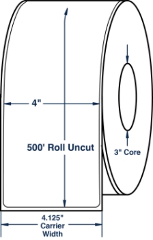 Compulabel 630000 Compulabel 630000 4" x 500' Non-Perforated Thermal Transfer Labels