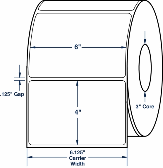 Compulabel 623136 6" x 4" Non-Perforated Thermal Transfer Labels