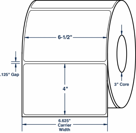 Compulabel 623147 6-1/2" x 4" Non-Perforated Thermal Transfer Labels