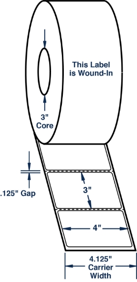 Compulabel 645006 4" x 3" Wound in Thermal Transfer Labels