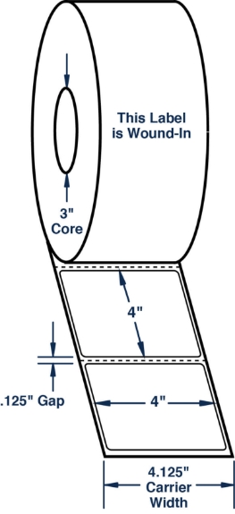 Compulabel 645052 4" x 4" Wound in Thermal Transfer Labels