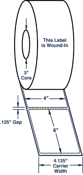 Compulabel 645107 4" x 6" Wound inThermal Transfer Labels