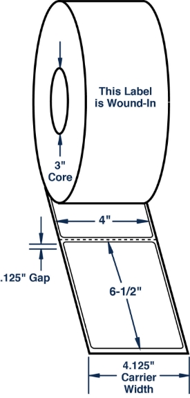 Compulabel 645153 4" x 6-1/2" Wound in Thermal Transfer Labels