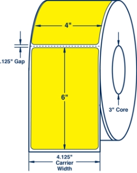 Compulabel 610124 Compulabel 610124 4" x 6" Pantone Yellow Thermal Transfer Labels