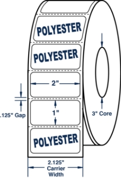 Compulabel 649517 Compulabel 649517 2" x 1" Gloss Polyester Thermal Transfer Labels