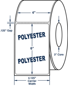 Compulabel 649552 Compulabel 649552 4" x 6" Gloss Polyester Thermal Transfer Labels